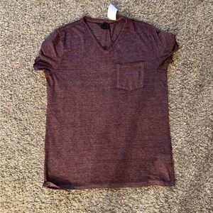 Burgundy V-Neck T-Shirt